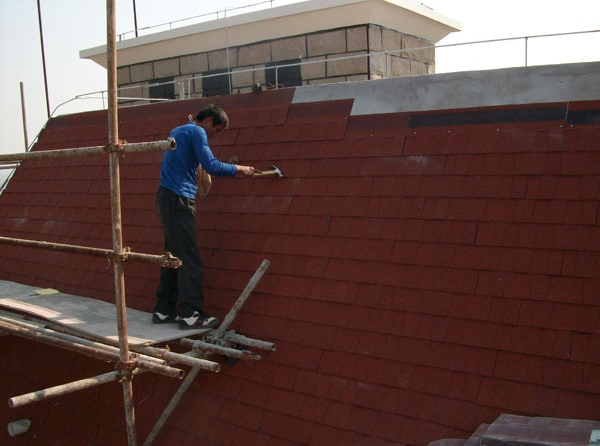 油毡瓦屋面建筑施工效果图